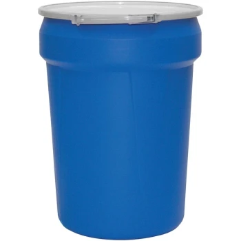 Eagle Manufacturing 1601MBBG2 30 Gallon Blue Plastic Barrel Drum with 2" x 2" Bung Holes and Metal Lever-Lock