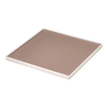 Dalebrook Trafalgar from Global Tableware Collective 8'' White and Taupe Square Melamine Plate - 12/Case