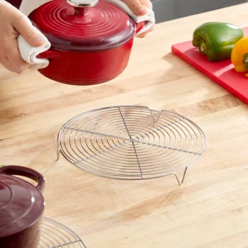 Matfer Bourgeat 9 1/2" Round Footed Stainless Steel Cooling Rack 312502