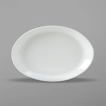 Tuxton ALH-111W Alaska 11 1/8" x 7 1/2" Bright White Wing Platter - 12/Case