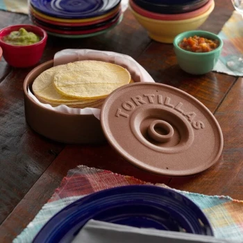 Choice 8 1/2" Brown Tortilla Warmer / Server