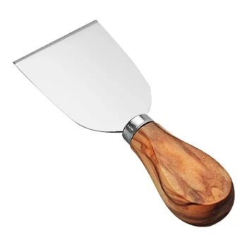 American Metalcraft 5" Stainless Steel Wide Hard Cheese Knife with Olive Wood Handle CKOW1