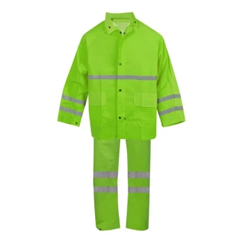 Cordova Riptide Hi-Vis Lime 3-Piece PVC / Polyester Rainsuit with Reflective Stripes - 2X