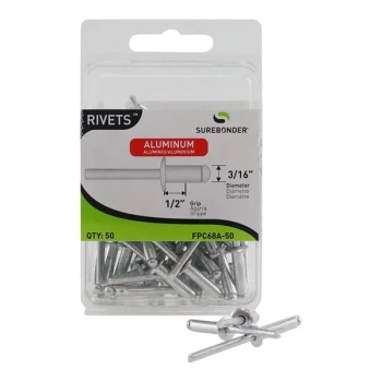 Surebonder 3/16" x 1/2" Light-Duty Aluminum Rivet 50-Count FPC68A-50 - 50/Case