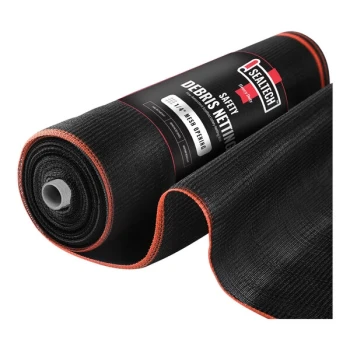SEALTECH 6 1/2' x 100' Black Heavy-Duty 1/4" Mesh Safety Debris Netting Roll ST-401-6.5X100