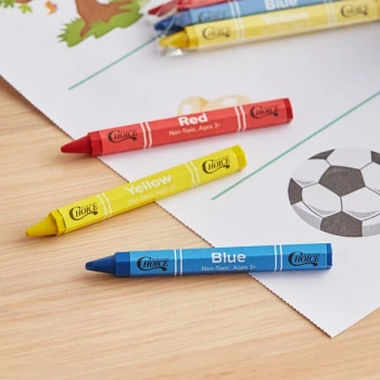 Choice 3-Pack Hexagonal Kids' Restaurant Crayons in Cello Wrap - 1,000/Case