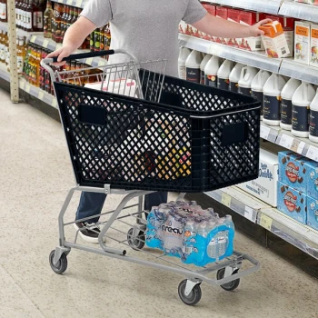 Regency Black Plastic Grocery Cart - 7.4 Cu. Ft.