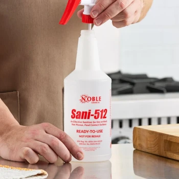 Noble Chemical 32 oz. Labeled Bottle for Sani-512 Food Surface Sanitizer - 3/Case