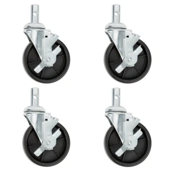 Regency 5 inch Polypropylene Swivel Stem Casters With Brakes for Sheet Pan Racks - 4/Pack