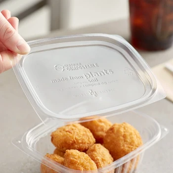 World Centric Clear PLA Lid for 8, 12, 16 oz. Deli Containers - 900/Case