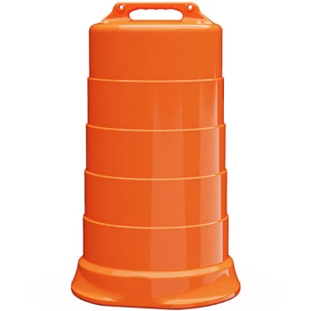 Plasticade® Commander 23 1/2" x 39 11/16" Orange High-Density Polyethylene Traffic Drum with No Sheeting Strips 456-HD-T