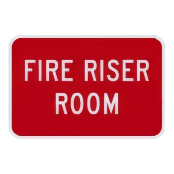 Lavex 18" x 12" High-Intensity Prismatic Reflective Aluminum "Fire Riser Room" Safety Sign