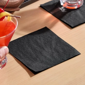 Choice Black 2-Ply Customizable Beverage / Cocktail Napkin - 1,000/Case