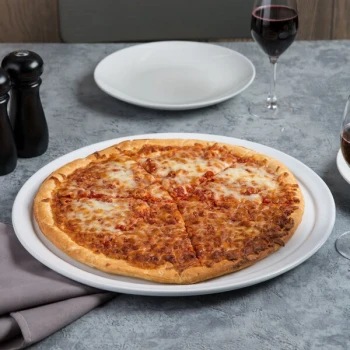 American Metalcraft CERAM16 16" White Ceramic Pizza Serving Tray