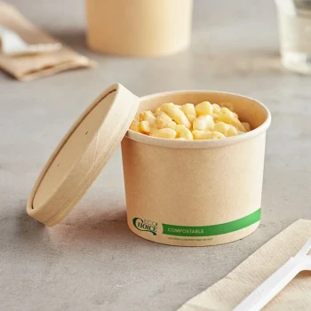 EcoChoice 12 oz. Kraft Food Cup with Vented Lid - 250/Case