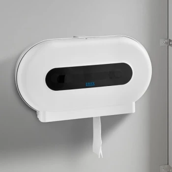 Lavex White Double Roll Jumbo Toilet Tissue Dispenser with Window