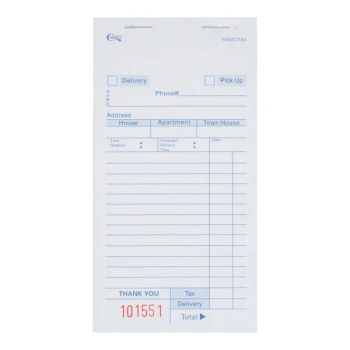 Choice 3 Part White Carbonless Order Delivery Form   - 50/Case