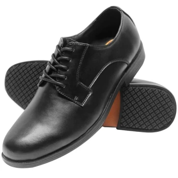Genuine Grip® 940 Women's Size 10 Wide Width Black Water-Resistant Soft Toe Non-Slip Oxford Dress Shoe