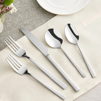 Acopa Penn Square 18/0 Stainless Steel Heavy Weight Flatware Set with Service for 12 - 60/Case