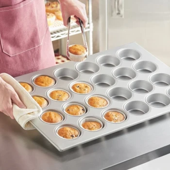 Baker's Lane 24 Cup 7 oz. Glazed Aluminized Steel Jumbo Muffin / Cupcake Pan - 26 inch x 18 inch