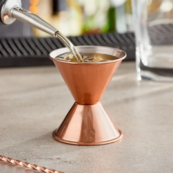 Acopa 1 oz. & 1.5 oz. Copper Classic Jigger