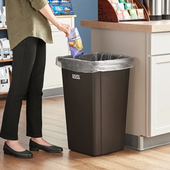 Lavex 25 Gallon Brown Square Trash Can