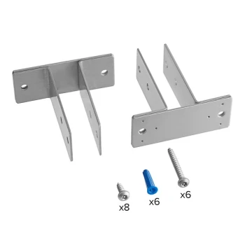 Hadrian Solutions 900429 Stainless Steel Mounting Brackets for Stainless Steel and Powder-Coated Steel Urinal Partitions