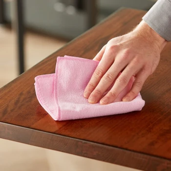 Lavex 12" x 12" Pink Microfiber General Purpose Cloth - 12/Case