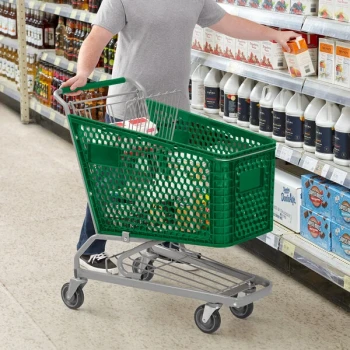Regency Green Plastic Grocery Cart - 5.8 Cu. Ft.