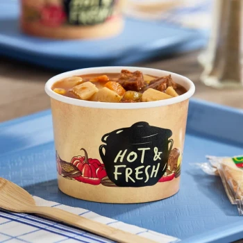 Choice 12 oz. Medley Double Poly-Coated Paper Soup / Hot Food Cup - 1,000/Case