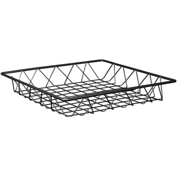 Elite Global Solutions 12" x 12" x 2" Gunmetal Gray Square Wire Basket