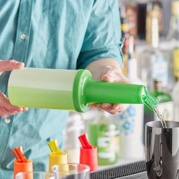 Choice 1 Qt. Pour Bottle with Green Neck and Cap