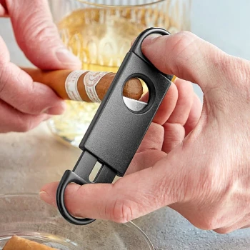 Franmara Nipper Black Cigar Cutter with Stainless Steel Blade 8210-01