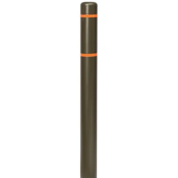 Innoplast BollardGard 4 11/16" x 52" Brown Bollard Cover with Orange Reflective Stripes BC452BNO