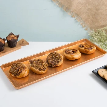 Chicago Metallic 40920 Textured Copper 1/2 Size Long Bakery Display Tray