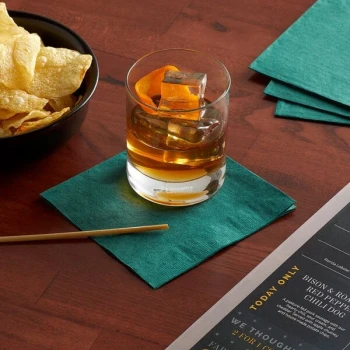 Choice Hunter Green 2-Ply Beverage / Cocktail Napkin - 1,000/Case