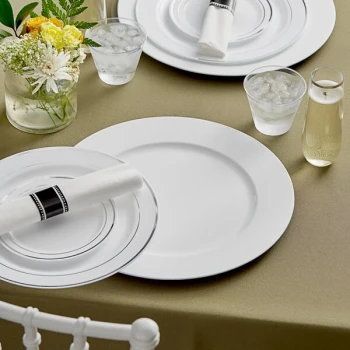 Choice 13" Round White Smooth Rim Plastic Charger Plate - 12/Case