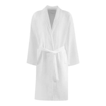 Berkshire Hospitality Repose White Waffle Pique Cotton / Polyester Bath Robe - Small - 12/Case