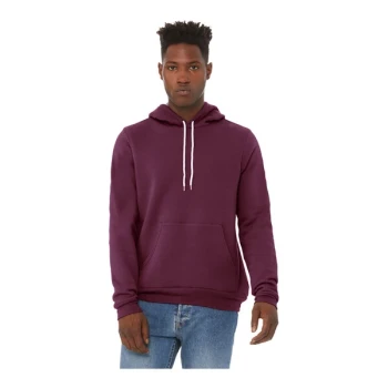 Bella + Canvas BC3719 Unisex Customizable Maroon Sponge Fleece Pullover Hoodie Sweatshirt - Combed Ring-Spun Cotton / Poly Blend - Medium