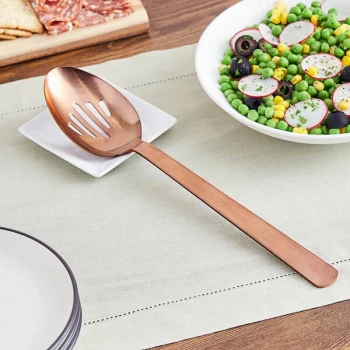 American Metalcraft BVHSS 13 1/4" Hammered Bronze Vintage Slotted Spoon