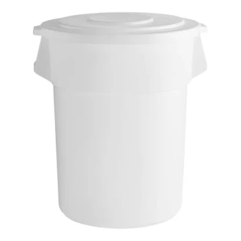 Baker's Lane 55 Gallon / 880 Cup White Round Ingredient Storage Bin with White Snap-On Lid