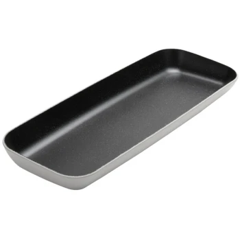 American Metalcraft Lift 24" x 9 1/2" Speckled Black and White Slanted Melamine Platter