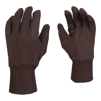 Cordova Men's Standard Weight Brown Cotton Jersey Food-Safe Gloves - Large - 12/Pack