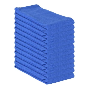 Hospeco 16" x 26" Blue 100% Cotton Huck Towel - 120/Case