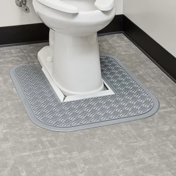 Lavex Gray Disposable Toilet Floor Mat - 6/Case