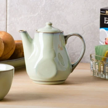Tuxton GAS-101 TuxTrendz Artisan Sagebrush 17 oz. China Teapot with Lid - 12/Case