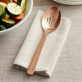 American Metalcraft BVHSS10 10" Hammered Bronze Vintage Slotted Serving Spoon