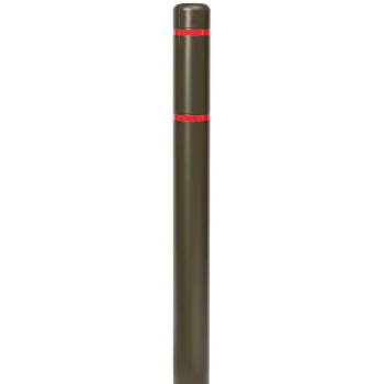 Innoplast BollardGard 4 11/16" x 52" Brown Bollard Cover with Red Reflective Stripes BC452BNR