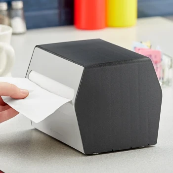 Dixie 200 Capacity Black Fullfold Two-Sided Tabletop Napkin Dispenser