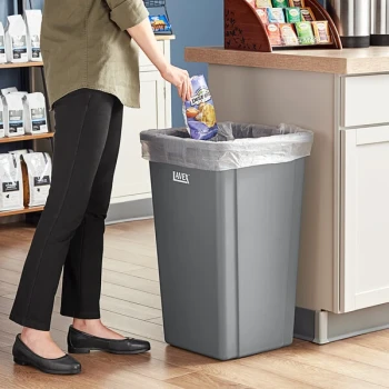 Lavex 25 Gallon Gray Square Trash Can
